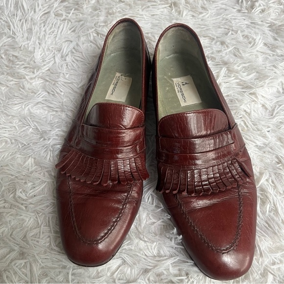 Moreschi Italy Maroon Mens Leather Loafers Size 7 - Picture 7 of 11